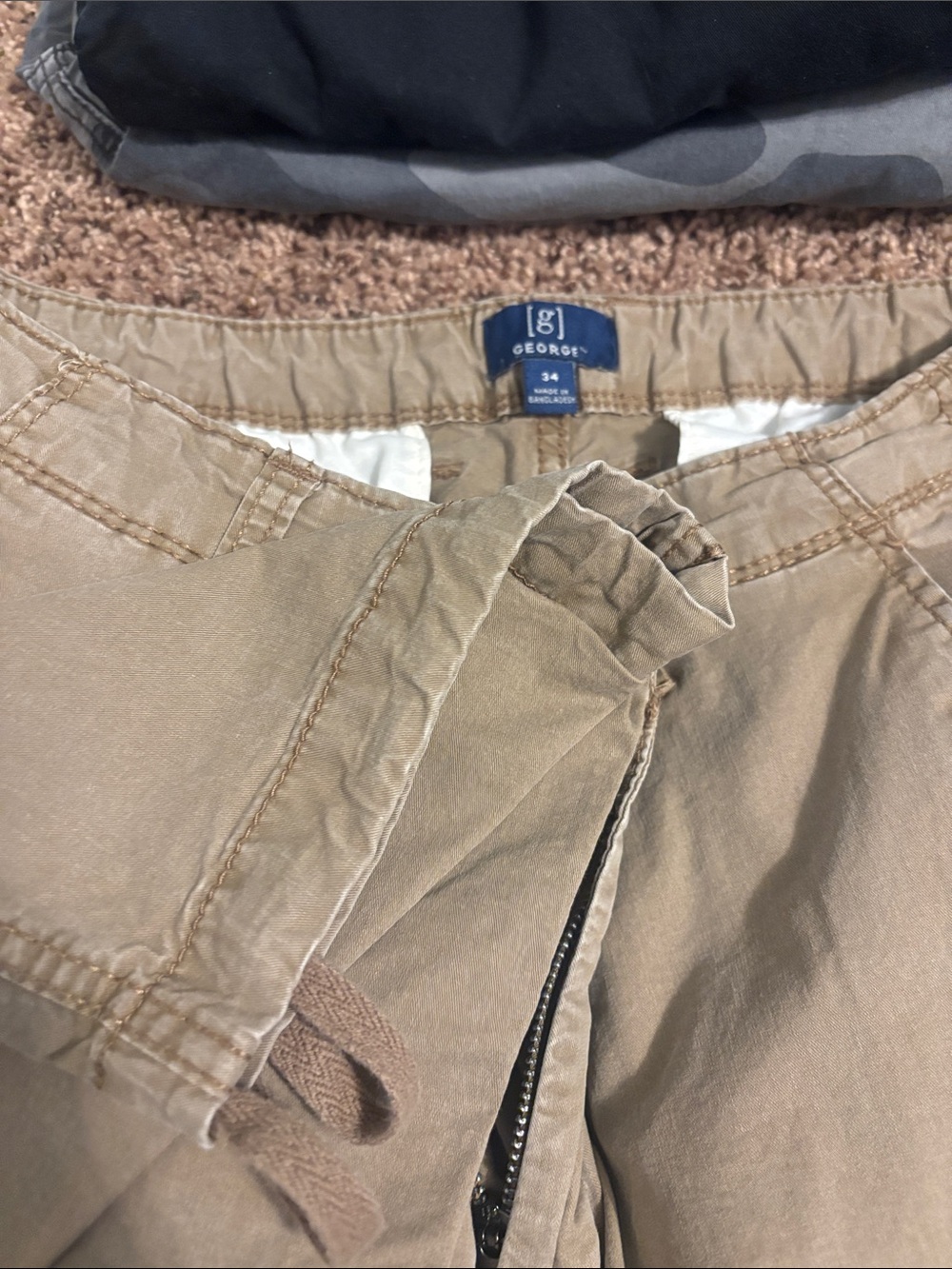 George Men's Tan Drawstring Chinos